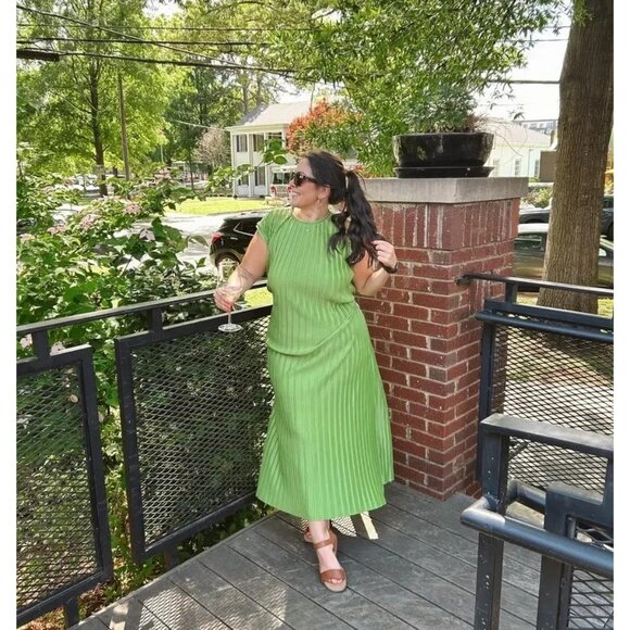 Atlein Plissé Pleated Midi Dress – Women’s Size S - Picture 11 of 16